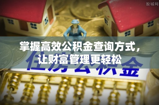 红原掌握高效公积金查询方式，让财富管理更轻松