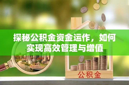 红原探秘公积金资金运作，如何实现高效管理与增值